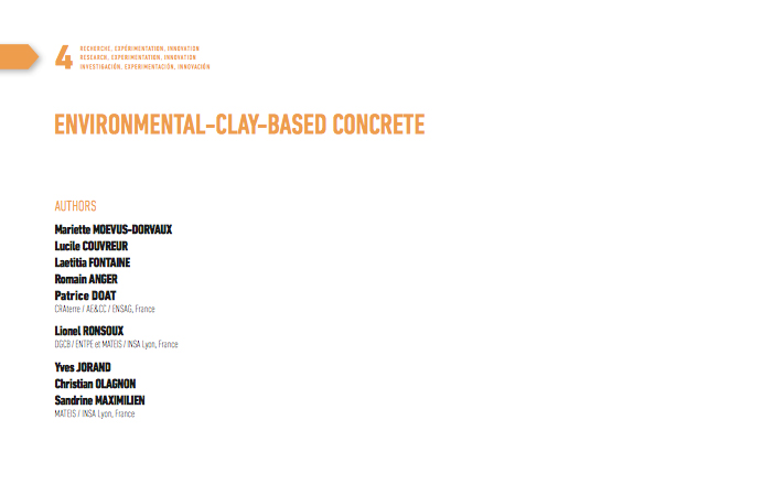 Environmental-clay-based concrete / Béton d’argile environnemental