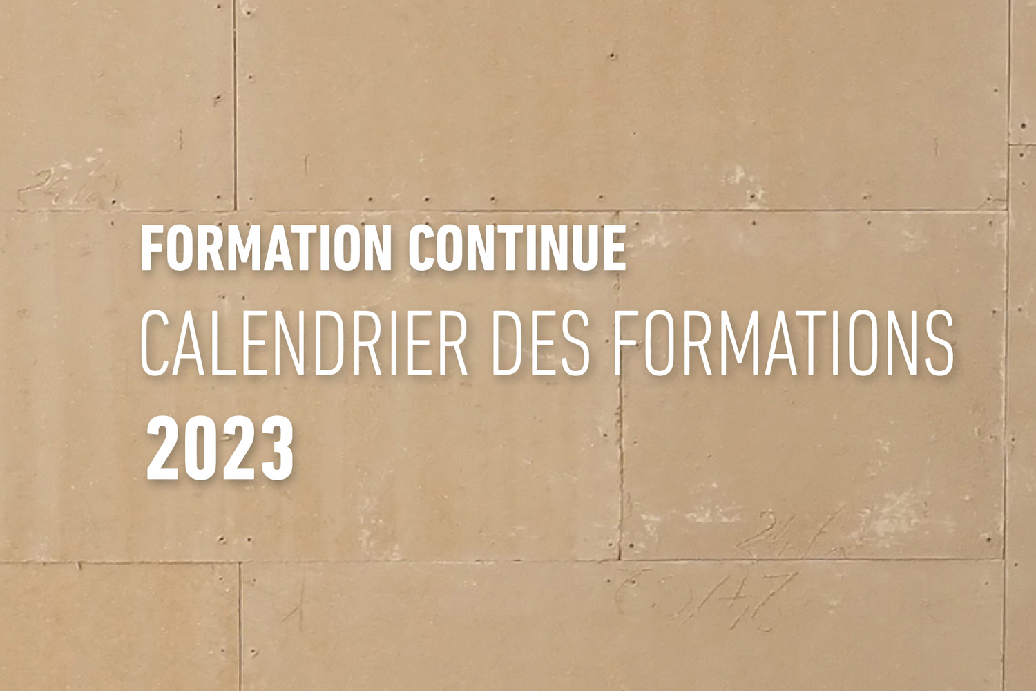 Calendrier des formations 2023